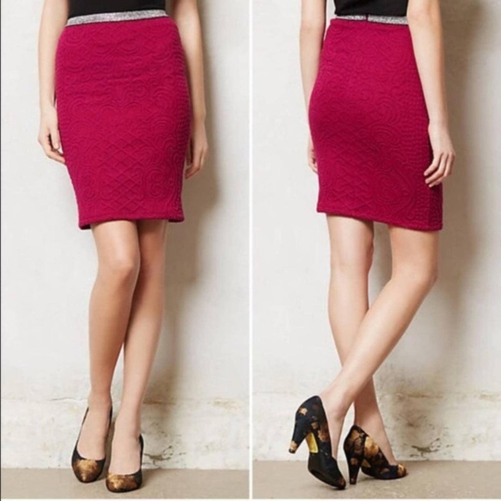 Moulinette Soeurs Anthropologie Calabria Wool Boucle Pencil Skirt In 12